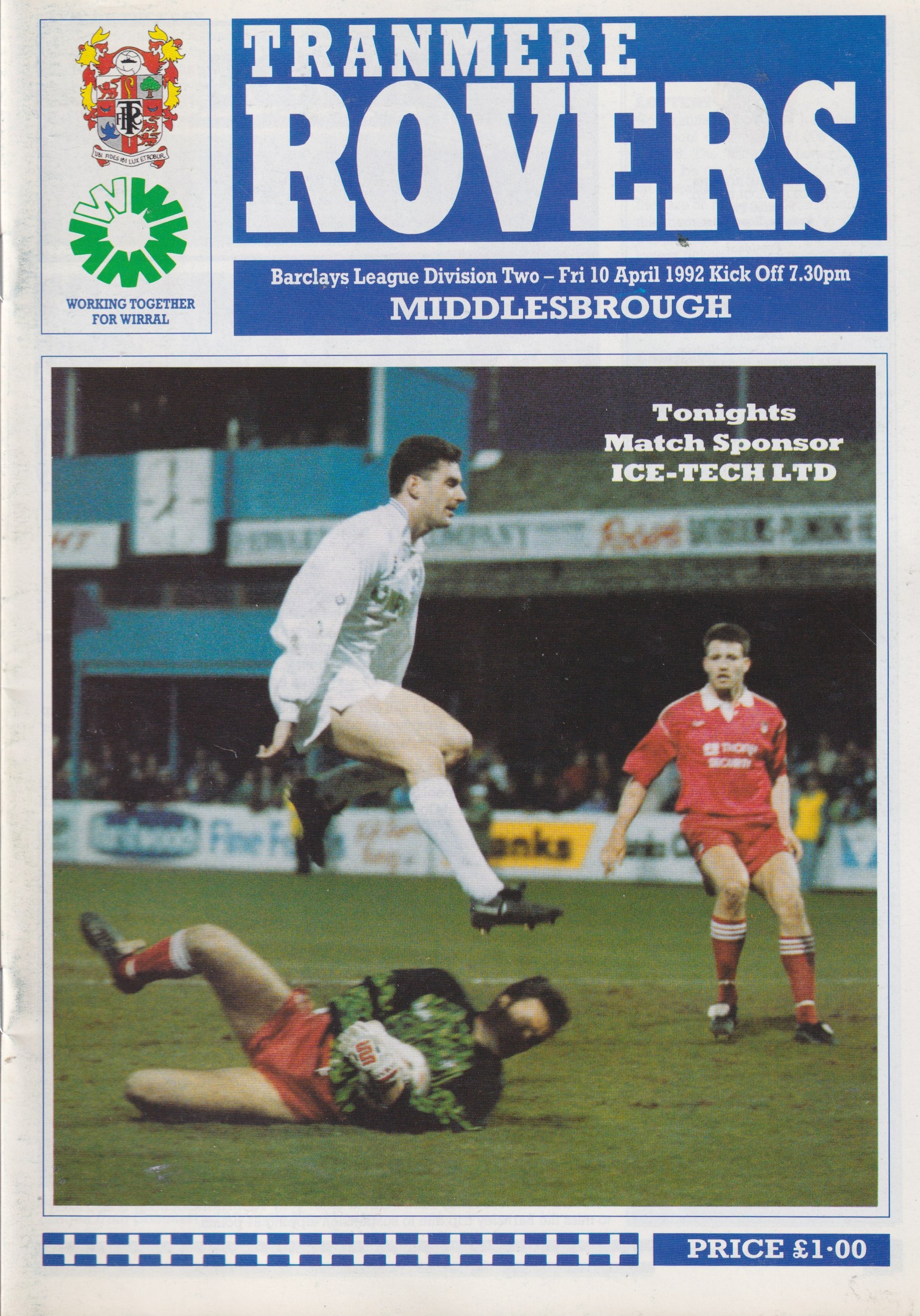 Tranmere Rovers v Middlesbrough match programme